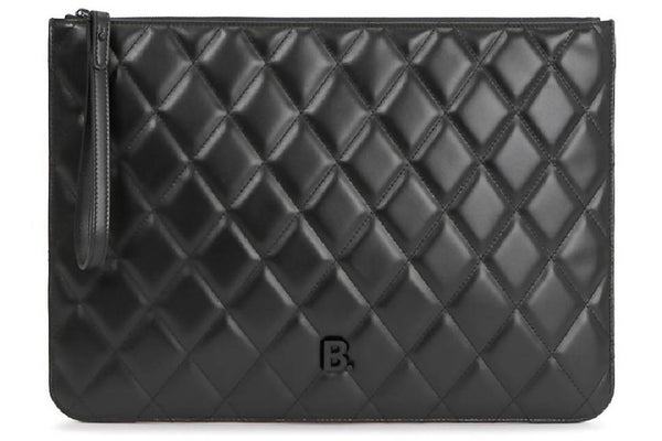 Balenciaga Quilted Clutch Bag Large Black