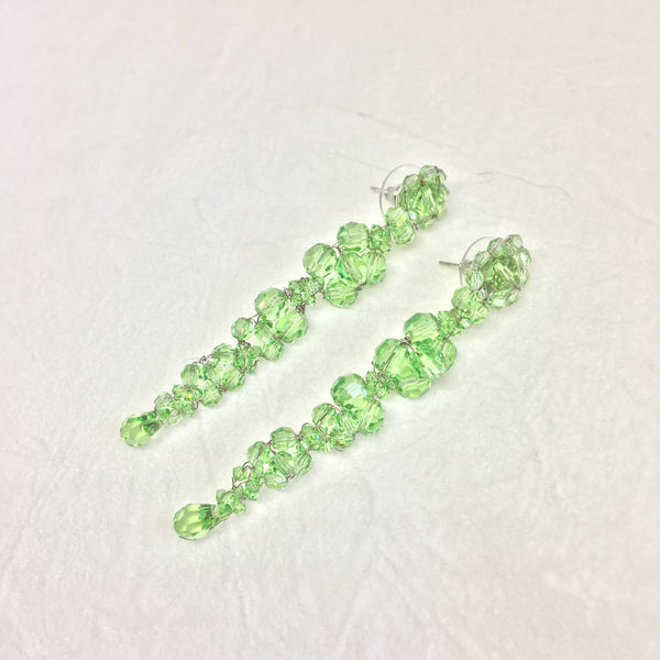 Handcrafted Swarovski crystal green earrings
