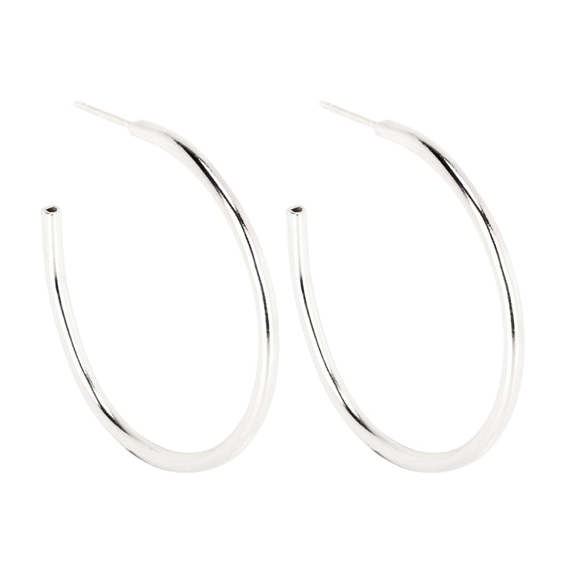 Large Hoop Earrings Sterling Silver