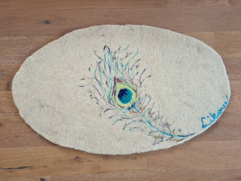 Peacock art rug