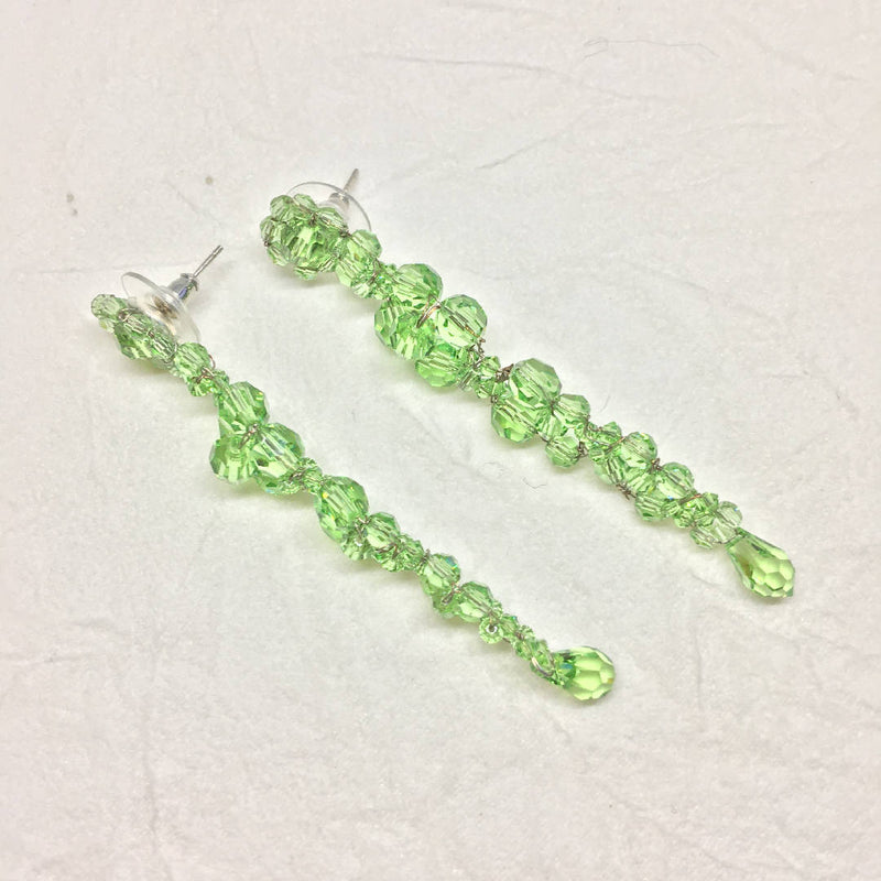 Handcrafted Swarovski crystal green earrings