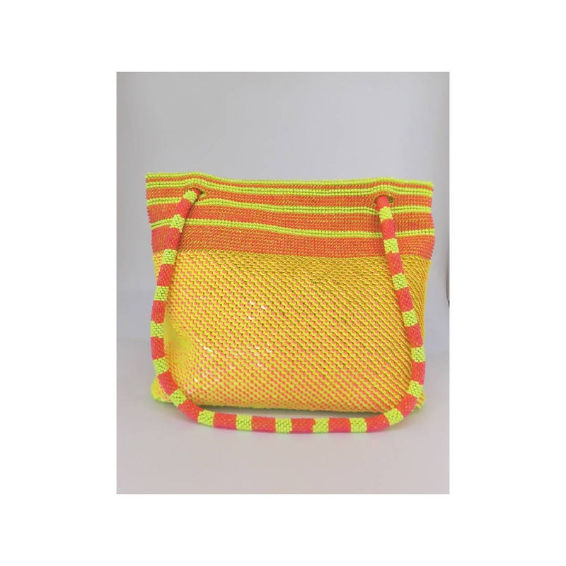Crafted handbag "Yellow - Red"
