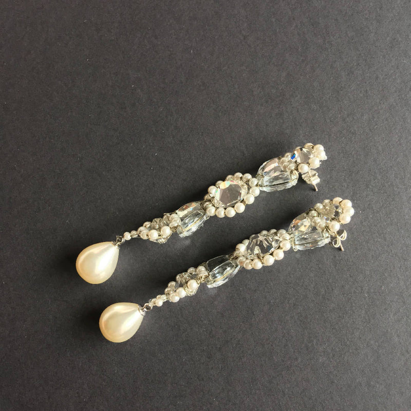 Beautiful handcrafted Swarovski pearl earrings
