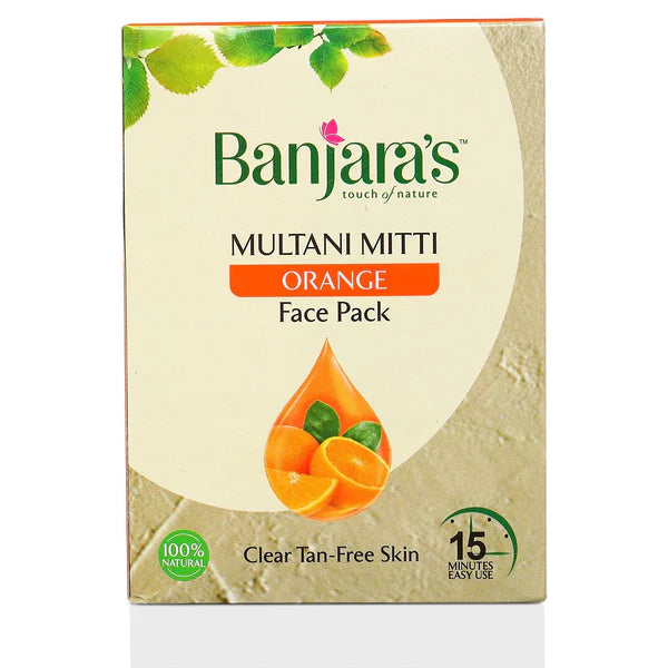 Banjara's Multani Mitti + Orange Face Pack Powder 100gms (5*20gms)