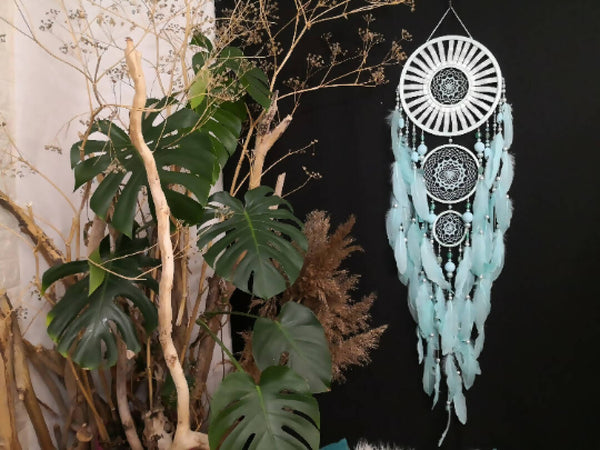 Large Mint Dreamcatcher, wall hanging agate Dreamcatcher, Boho Large dreamcatchers , boho XXL mint decor, gift bohemian decor