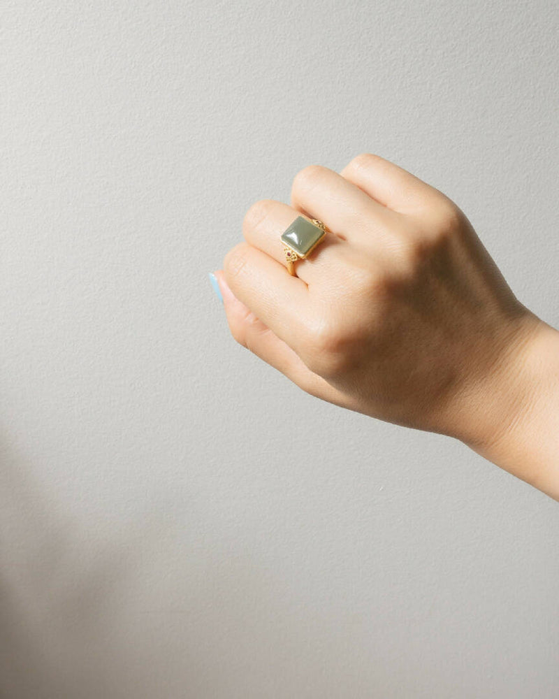 Square Jade Ring