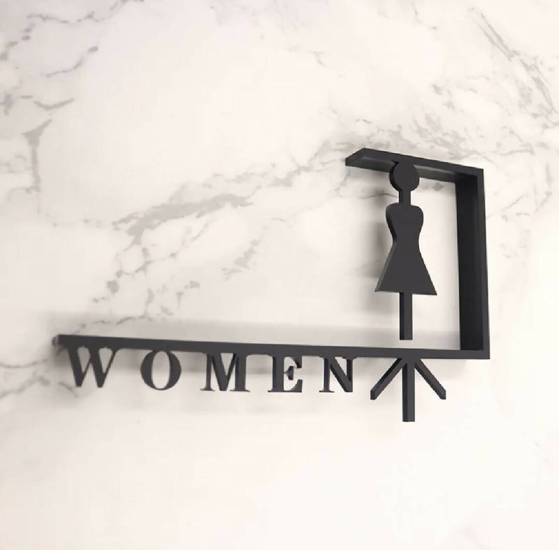 Custom Acrylic Washroom Sign, Bathroom Sign, Restroom Sign, Toilet Sign