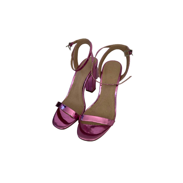 Vintage ASOS Metallic Pink Sandles Heels with Strap