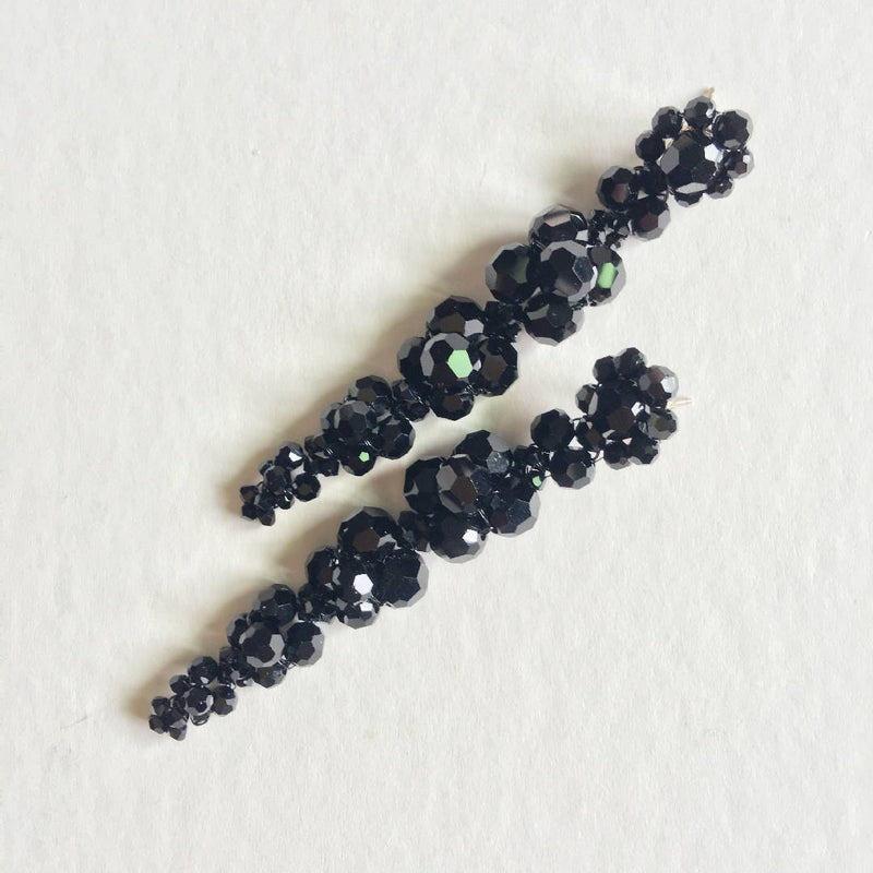 Fascinating Handcrafted Black Crystal Earrings
