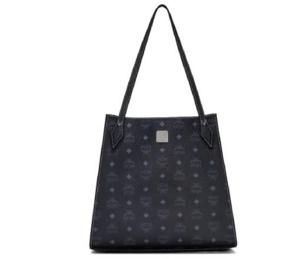 MCM Luisa Shopper Tote Medium Visetos Black