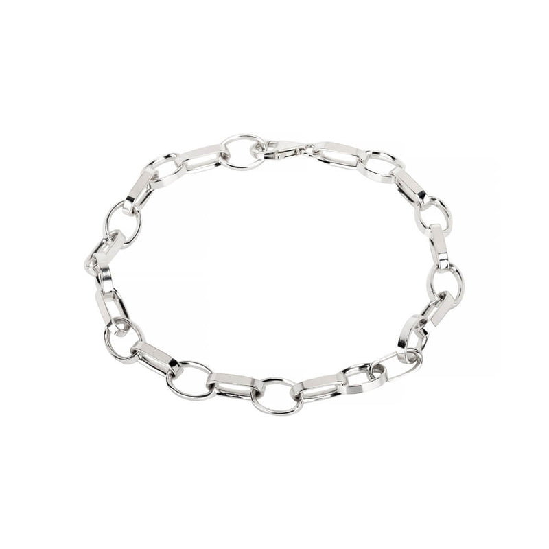Oval Link Chain Bracelet Sterling Silver