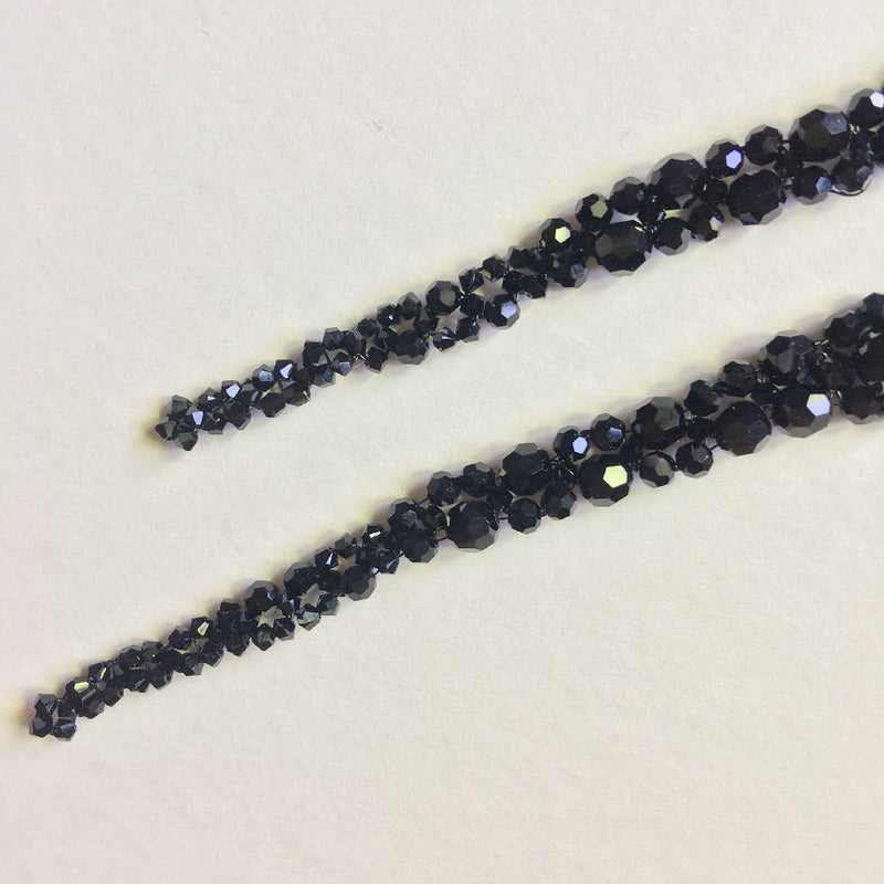 Fascinating Handcrafted Black Crystal Long Earrings