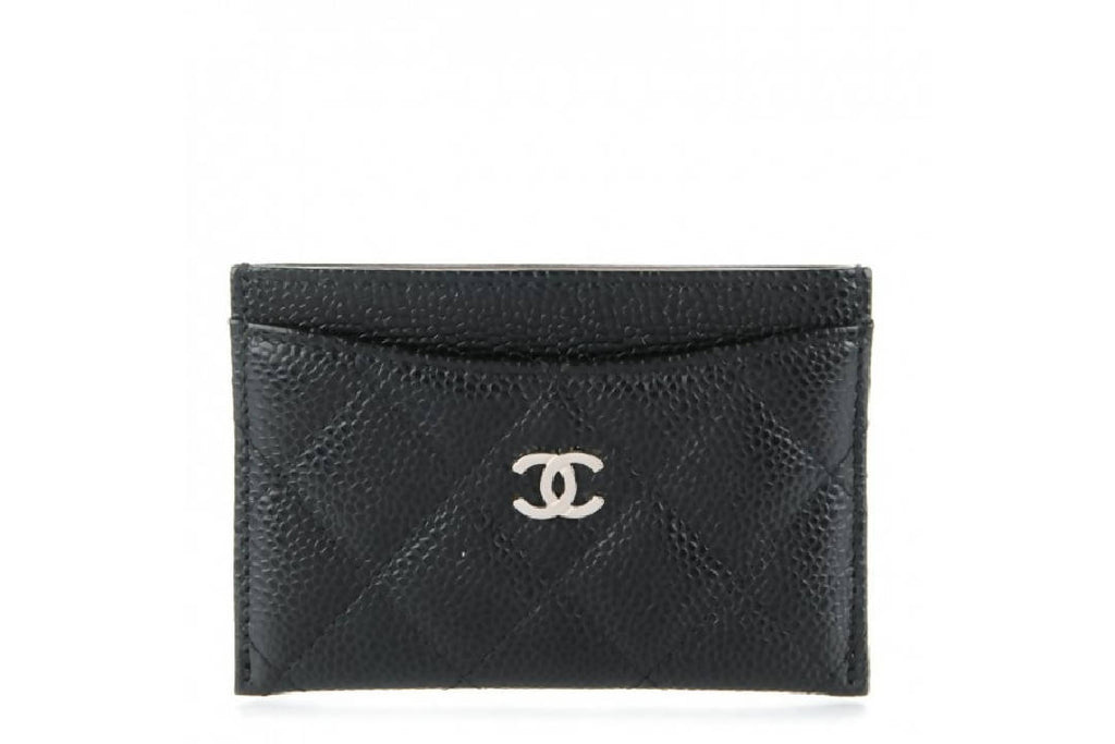 CHANEL Caviar Quilted CC Zip Card Holder Black 1198787