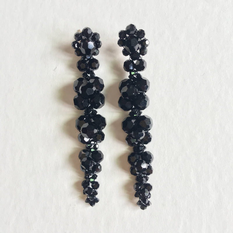 Fascinating Handcrafted Black Crystal Earrings