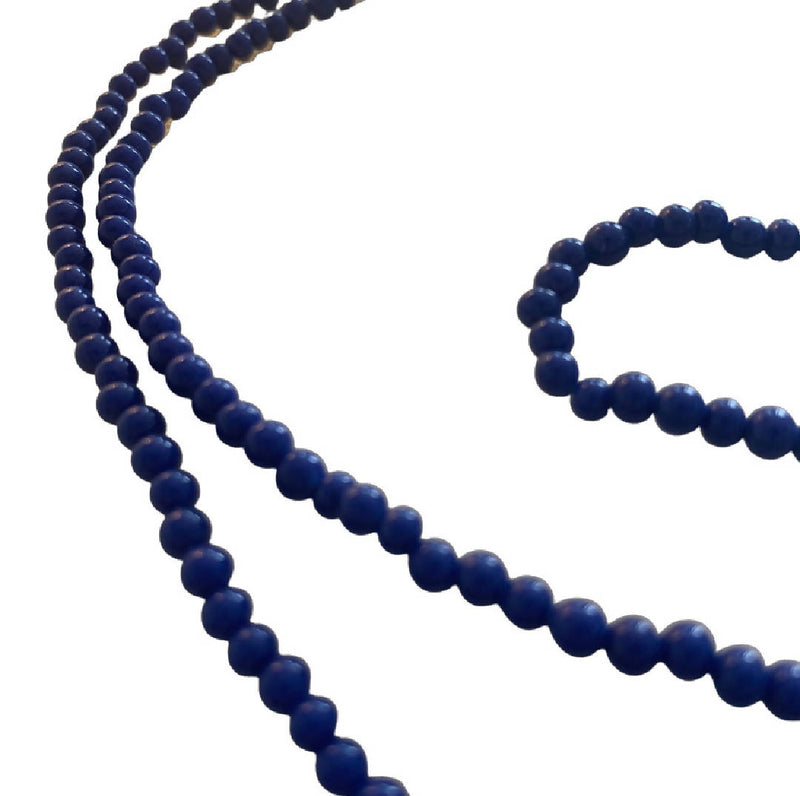 Vinatge Royal Blue Seed Beaded Long Necklace