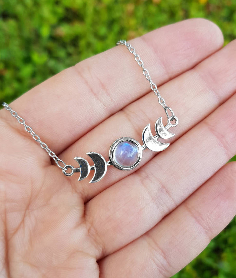 Rainbow Moonstone Necklace | S for Sparkle