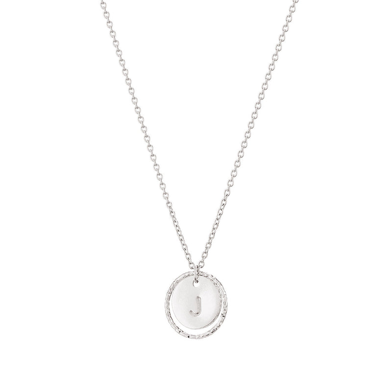 Personalised Initial Coin Necklace Sterling Silver
