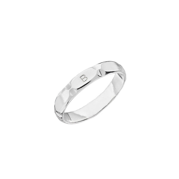 Personalised Initial Deco Ring Sterling Silver