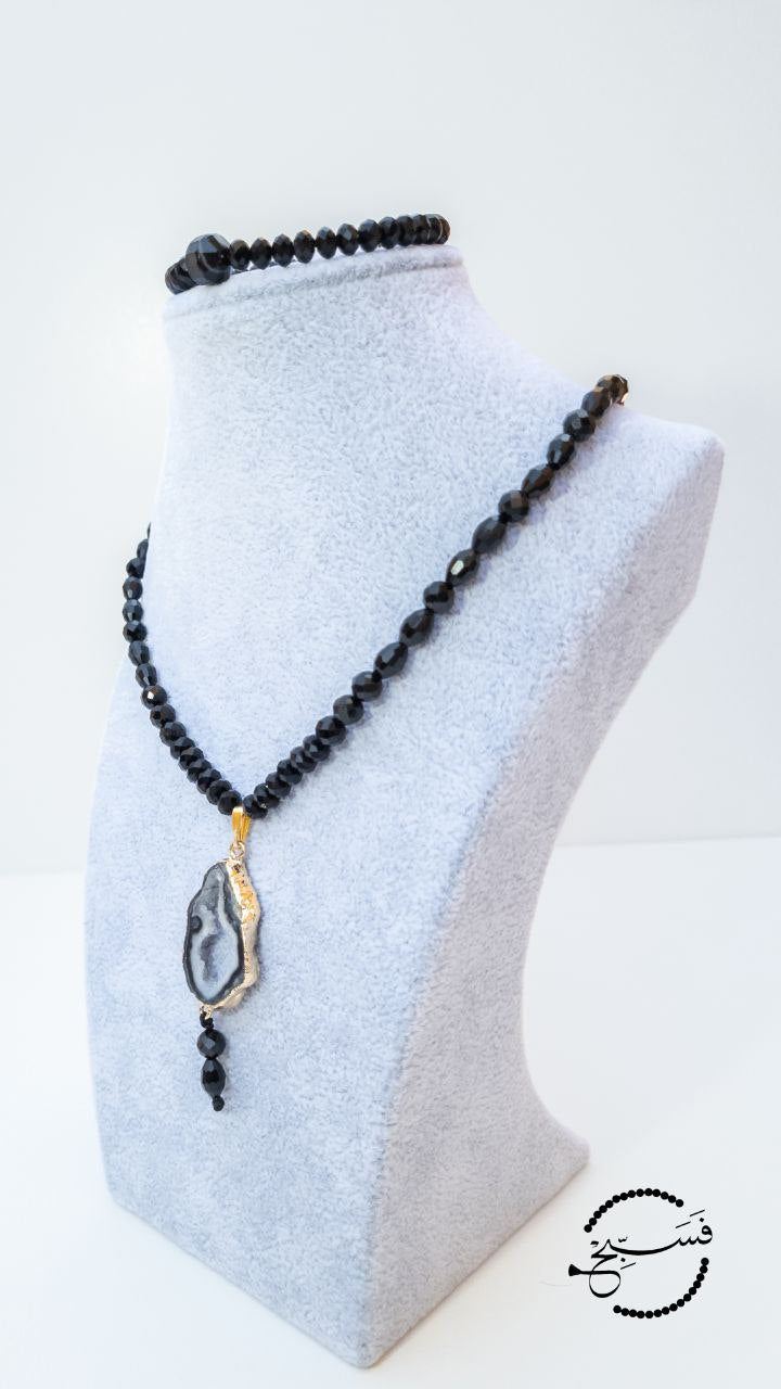 Black Agate Magnetic Necklace & Bracelet Set