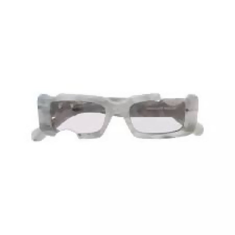 Off-White Cady Rectangular Frame Sunglasses Light Grey Marble/White