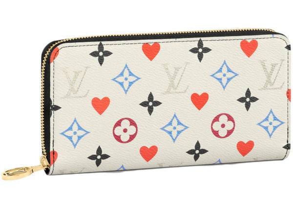Louis Vuitton Zippy Wallet Game On White in Coated Canvas with Gold-tone
