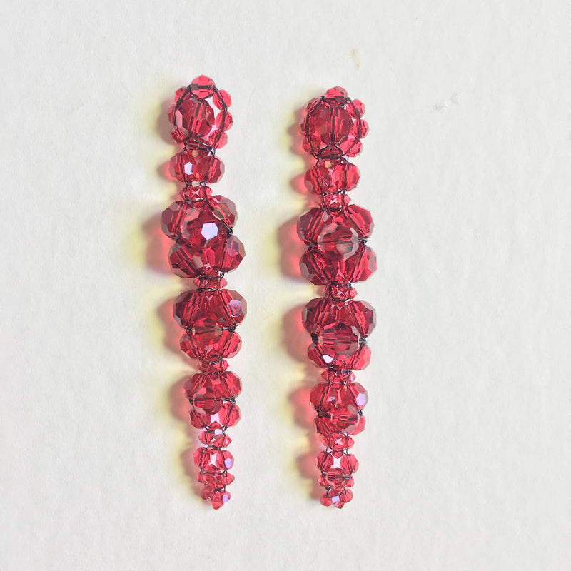 Fascinating Handcrafted Red Crystal Earrings