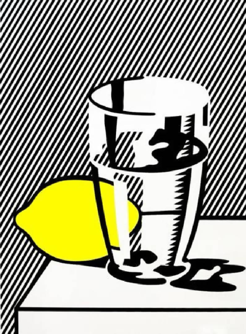 Roy Lichtenstein "Lemon & Water" Pop Art Reproduction Print on Canvas Framed