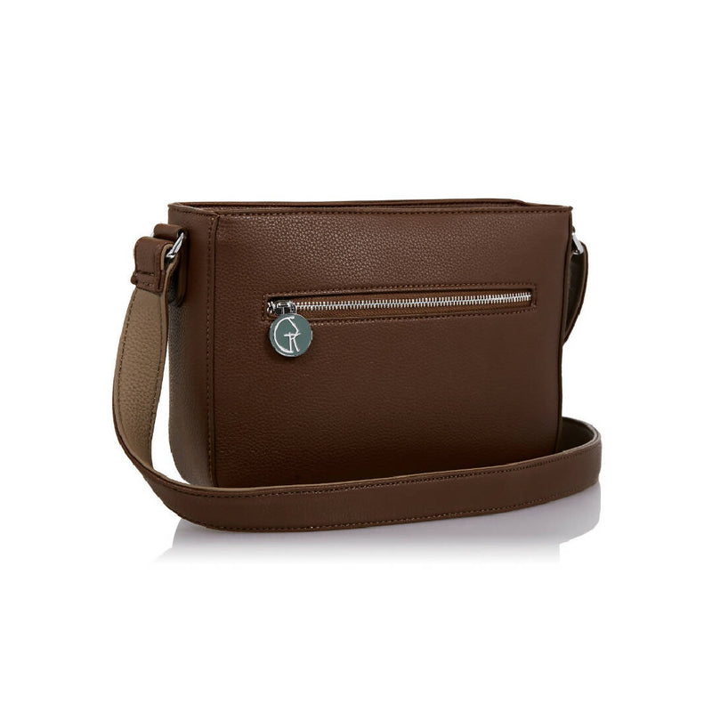 The Morphbag by GSK Cross-body Handbag in Chocolate Brown and Taupe Beige