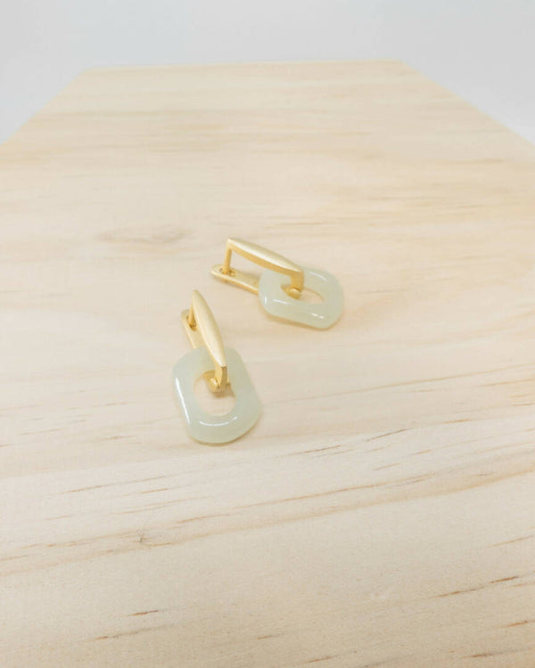 Nephrite Jade Link Earrings