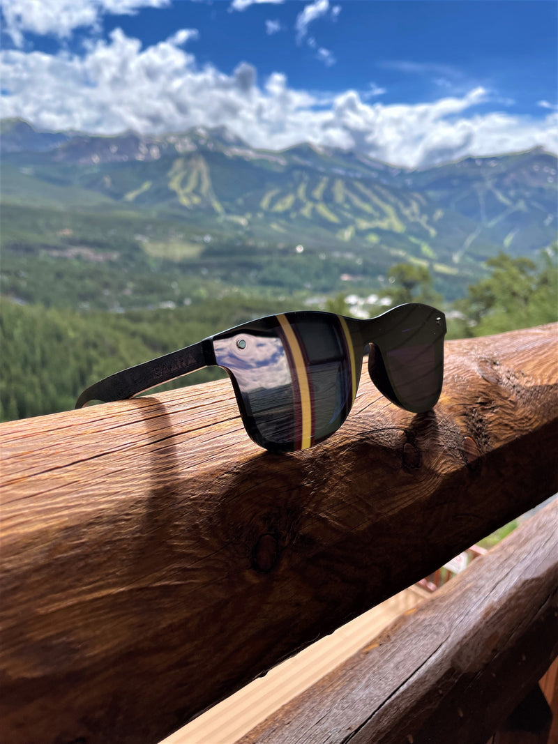 Rose Gold - Polarized SAARA Shades with Zebra Wood