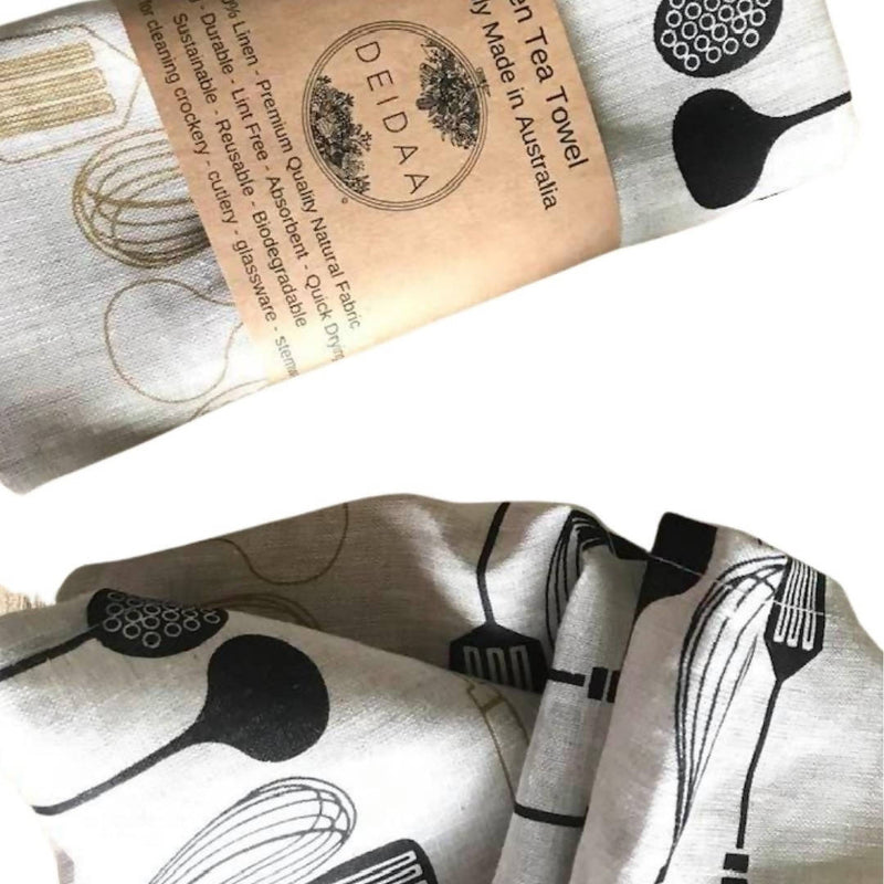 Deidaa Retro Printed Linen Tea Towel