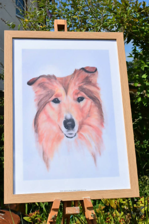 'Dog' pastel original drawing