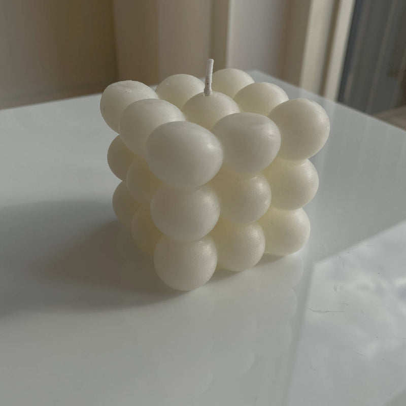 Homemade Ins White Scented Bubble Cube Candle