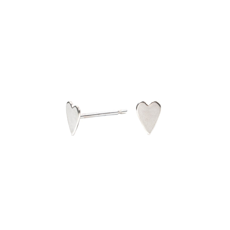 Tiny Heart Stud Earrings Sterling Silver