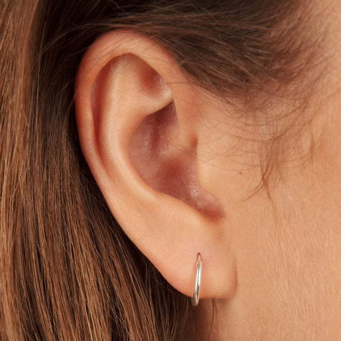 Mini Triangle Hoop Earrings Sterling Silver