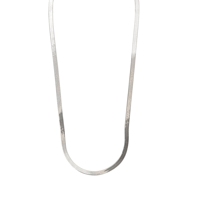 Flat Snake Chain Necklace Sterling Silver