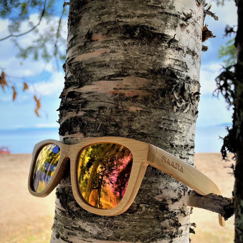 Tropical Paradise- All Wood Pink/Gold Polarized SAARA Shades