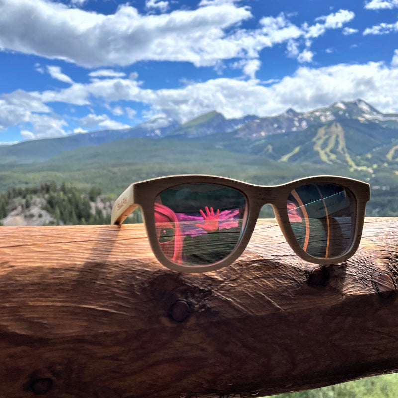 Tropical Paradise- All Wood Pink/Gold Polarized SAARA Shades