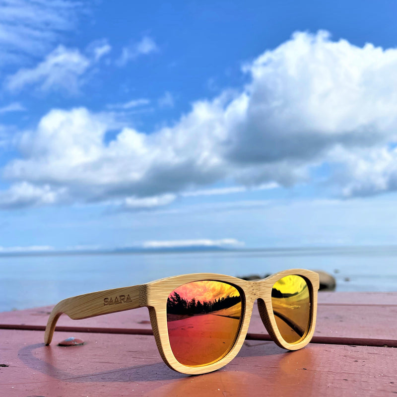 Tropical Paradise- All Wood Pink/Gold Polarized SAARA Shades