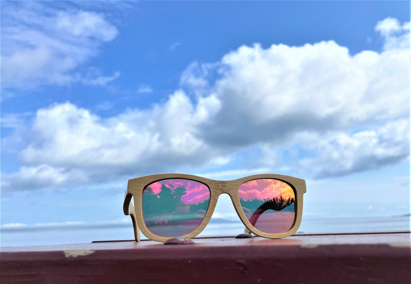 Tropical Paradise- All Wood Pink/Gold Polarized SAARA Shades