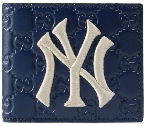 Gucci Wallet NY Yankees Patch Royal Blue in Leather