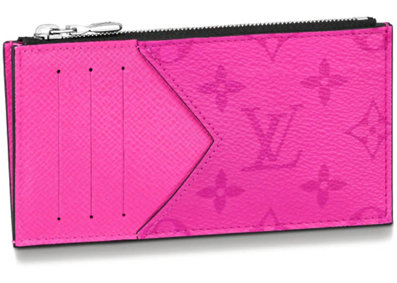 Louis Vuitton Coin Card Holder Fuchsia in Coated Canvas/Cowhide Leather with Silver-tone