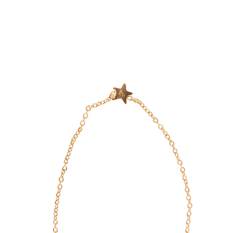Gold Plated Chain Bracelet Thin Mini Star Charm Clasp Made in France