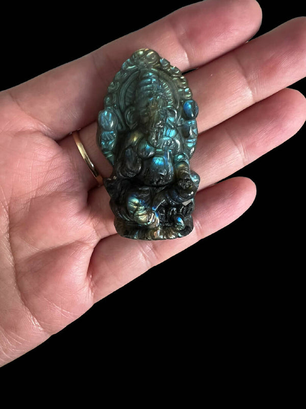 Labradorite Ganesh Carving