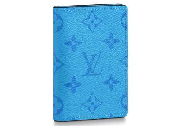 Louis Vuitton Pocket Organizer Monogram Eclipse Lagoon Blue in Taiga Cowhide Leather/Coated Canvas