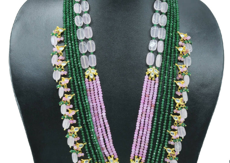Designer Gold Toned Kundan Polki Elephant Necklace Set