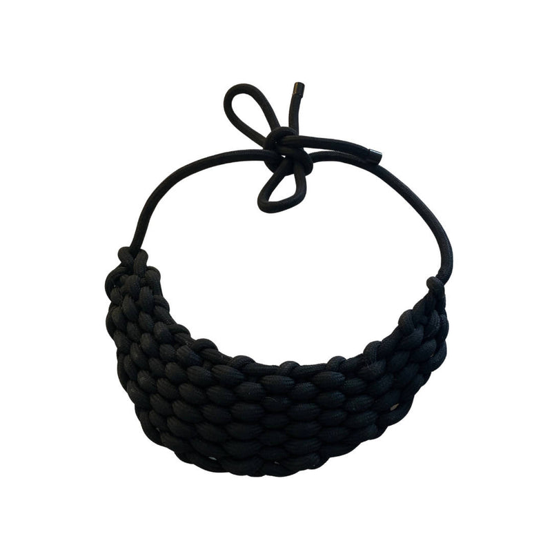 Vintage COS Minimal Black Statement Crochet Necklace