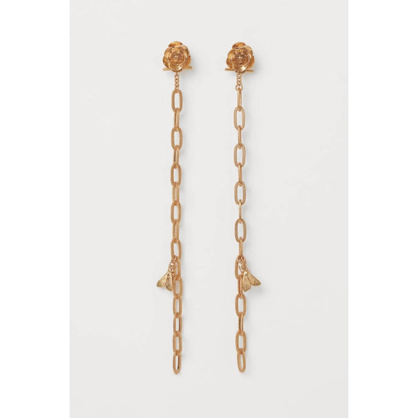 H&M Conscious Exclusive. Rare pair of rose-shaped, metal clip earrings that can be transformed into a bracelet or necklace