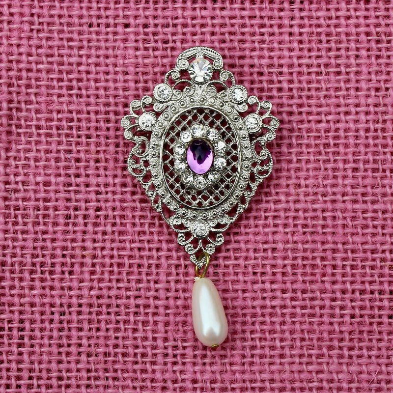 Vintage Regency Style Brooch with Pearl