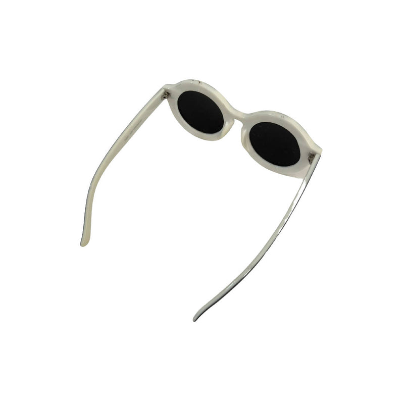 Vintage Retro 1990's Black and White Pattern Oversized Round Sunglasses